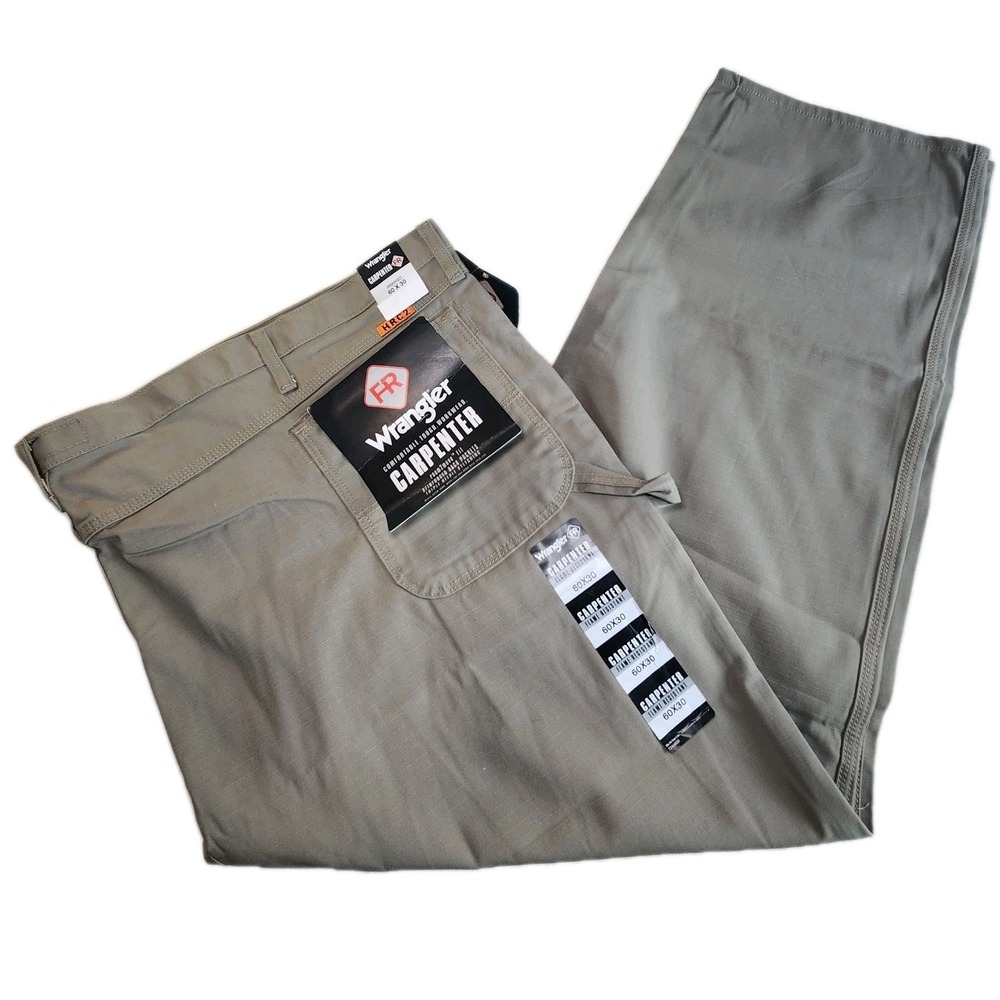 WRANGLER FR Riggs Carpenter Pants Mens 60x30 Beige FR3W02D Flame Resistant NEW